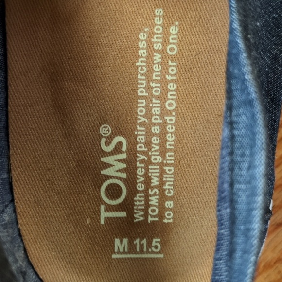 Toms Avalon Chambray Slip On Shoes Mens Size 11.5 - Picture 9 of 10